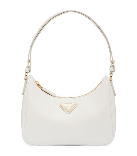 White Saffiano Leather Shoulder Bag 